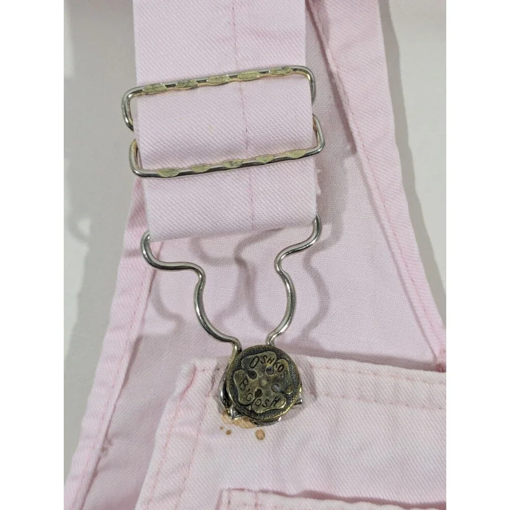 Vintage 90s Oshkosh B'Gosh Pink Shortalls Pocket Size 5 Made In USA Girls
